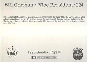 1995 Multi-Ad Omaha Royals #NNO Bill Gorman Back