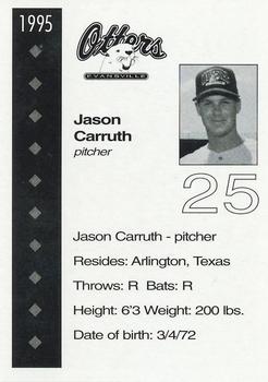 1995 Evansville Otters #NNO Jason Carruth Back