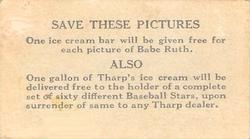 1928 Tharp's Ice Cream (F50) #6b Babe Ruth Back