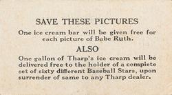 1928 Tharp's Ice Cream (F50) #11 George Uhle Back