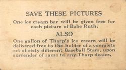 1928 Tharp's Ice Cream (F50) #27 Ty Cobb Back