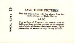 1972 TCMA 1928 Tharp's Ice Cream F50 Reprints #27 Ty Cobb Back