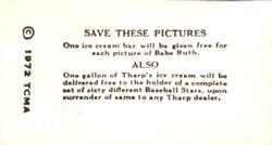1972 TCMA 1928 Tharp's Ice Cream F50 Reprints #35 Joe Judge Back