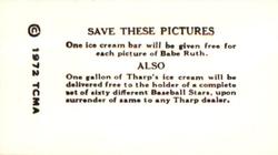 1972 TCMA 1928 Tharp's Ice Cream F50 Reprints #39 Bibb Falk Back