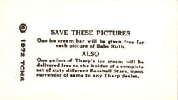 1972 TCMA 1928 Tharp's Ice Cream F50 Reprints #42 John McGraw Back