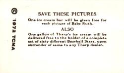 1972 TCMA 1928 Tharp's Ice Cream F50 Reprints #49 Goose Goslin Back