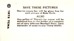 1972 TCMA 1928 Tharp's Ice Cream F50 Reprints #55 Ed Rommel Back