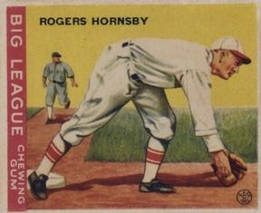 1934 World Wide Gum (V354) #1 Rogers Hornsby Front