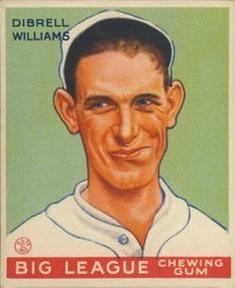 1934 World Wide Gum (V354) #36 Dib Williams Front