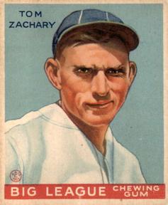 1934 World Wide Gum (V354) #47 Tom Zachary Front