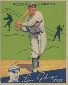 1934 World Wide Gum (V354) #74 Doc Cramer Front