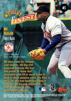 1998 Topps - Mystery Finest Bordered #M5 Mo Vaughn Back