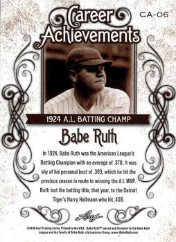 2016 Leaf Babe Ruth Collection - Career Achievements #CA-06 Babe Ruth Back