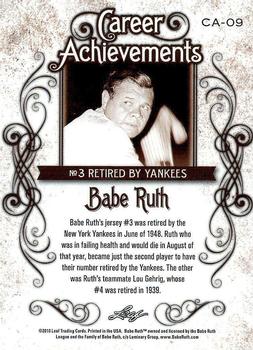 2016 Leaf Babe Ruth Collection - Career Achievements #CA-09 Babe Ruth Back