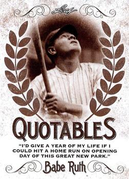 2016 Leaf Babe Ruth Collection - Quotables #Q-10 Babe Ruth Front