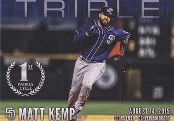 2015 Compadres Fan Rewards San Diego Padres First Cycle #4 Matt Kemp Front