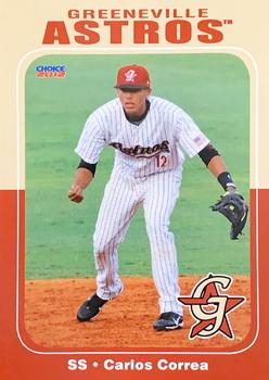 2012 Choice Greeneville Astros Update #NNO Carlos Correa Front