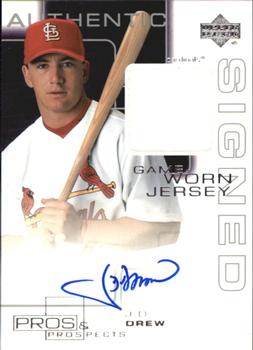 2000 Upper Deck Pros & Prospects - Game Jersey Autograph #JD J.D. Drew  Front