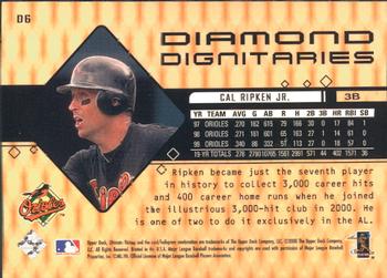 2000 Upper Deck Ultimate Victory - Diamond Dignitaries #D6 Cal Ripken Jr.  Back