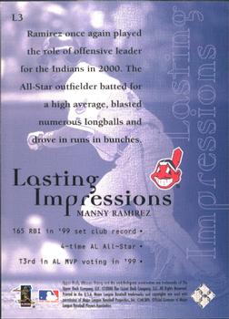 2000 Upper Deck Ultimate Victory - Lasting Impressions #L3 Manny Ramirez  Back