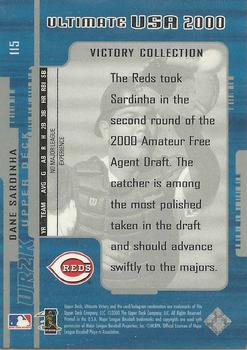 2000 Upper Deck Ultimate Victory - Victory Collection #115 Dane Sardinha  Back