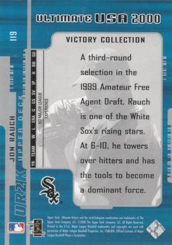 2000 Upper Deck Ultimate Victory - Victory Collection #119 Jon Rauch  Back