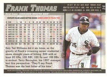 1998 Topps Opening Day #14 Frank Thomas Back