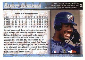 1998 Topps Opening Day #20 Garret Anderson Back