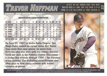 1998 Topps Opening Day #33 Trevor Hoffman Back