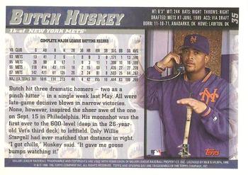 1998 Topps Opening Day #35 Butch Huskey Back