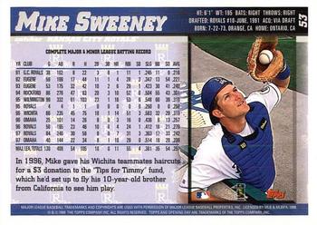 1998 Topps Opening Day #53 Mike Sweeney Back