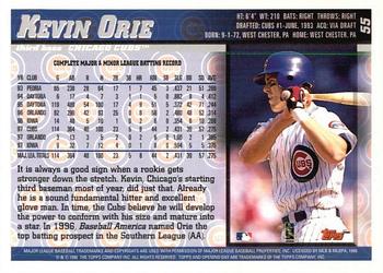 1998 Topps Opening Day #55 Kevin Orie Back