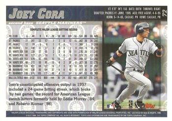 1998 Topps Opening Day #72 Joey Cora Back