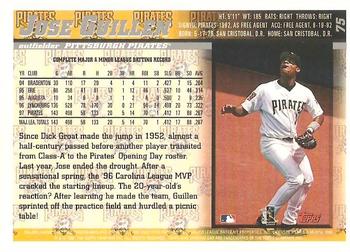 1998 Topps Opening Day #75 Jose Guillen Back