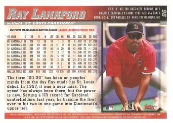 1998 Topps Opening Day #96 Ray Lankford Back