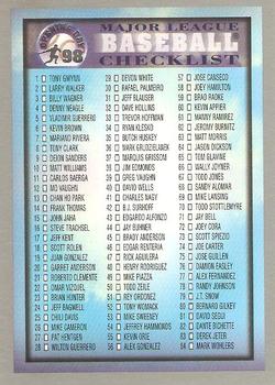 1998 Topps Opening Day #110 Checklist Front