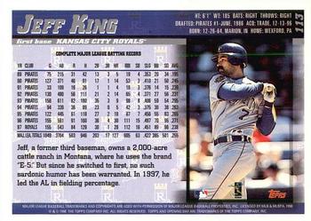 1998 Topps Opening Day #113 Jeff King Back