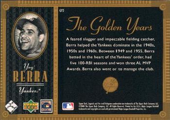 2000 Upper Deck Yankees Legends - Golden Years #GY3 Yogi Berra  Back