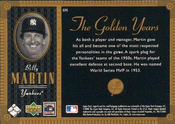 2000 Upper Deck Yankees Legends - The Golden Years #GY4 Billy Martin  Back