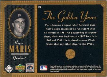 2000 Upper Deck Yankees Legends - The Golden Years #GY6 Roger Maris  Back