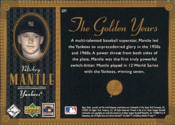 2000 Upper Deck Yankees Legends - The Golden Years #GY7 Mickey Mantle  Back