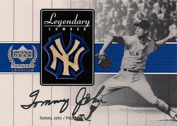 2000 Upper Deck Yankees Legends - Legendary Lumber #TJ-LL Tommy John  Front