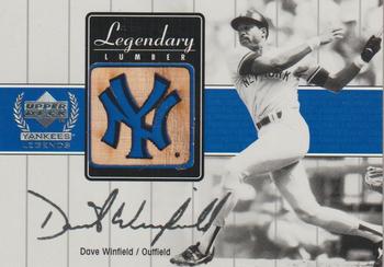 2000 Upper Deck Yankees Legends - Legendary Lumber Gold #DW-LL Dave Winfield  Front
