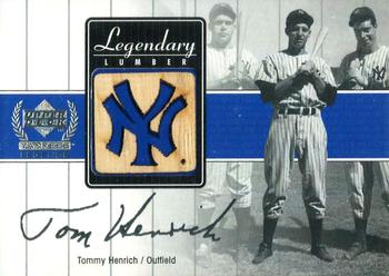 2000 Upper Deck Yankees Legends - Legendary Lumber Gold #TH-LL Tommy Henrich  Front