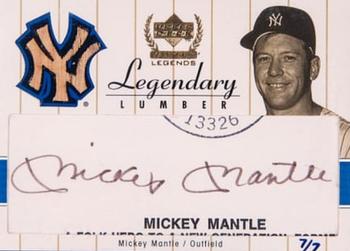 2000 Upper Deck Yankees Legends - Legendary Lumber Cut Signatures #MM-LC Mickey Mantle Front