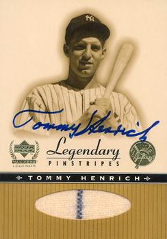 2000 Upper Deck Yankees Legends - Legendary Pinstripes Autographed #TH-A Tommy Henrich  Front