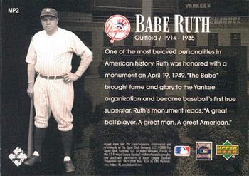 2000 Upper Deck Yankees Legends - Monument Park #MP2 Babe Ruth  Back