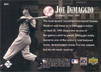 2000 Upper Deck Yankees Legends - Monument Park #MP4 Joe DiMaggio  Back