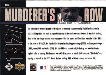 2000 Upper Deck Yankees Legends - Murderer's Row #MR2 Babe Ruth  Back