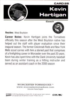 2010 Choice Worcester Tornadoes #28 Kevin Hartigan Back